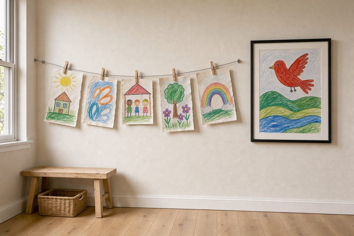 8 ways to display kids' art at home (from fridge to gallery)